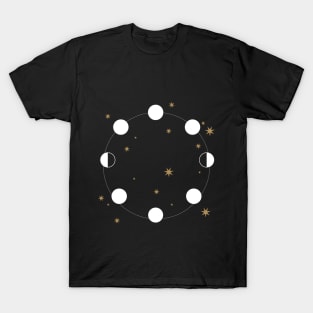 Moon phases cycle light T-Shirt